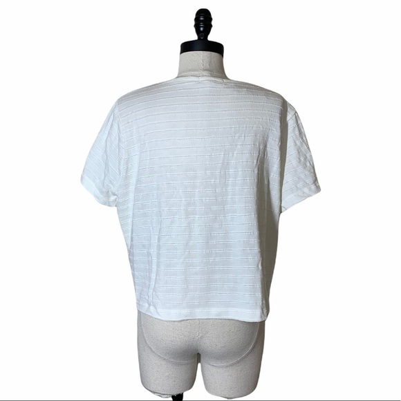 Madewell white Textured V-Neck Setlist Boxy Top size large NWT - Picture 5 of 9